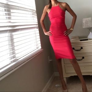 Coral Midi Bodycon Dress